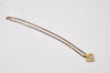 Authentic NINA RICCI Vintage Gold Tone Heart Motif Chain Pendant Necklace 0901J