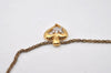 Authentic NINA RICCI Vintage Gold Tone Heart Motif Chain Pendant Necklace 0901J