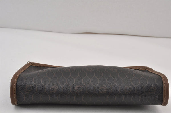 Authentic Christian Dior Honeycomb Clutch Hand Bag PVC Leather Black CD 0901K