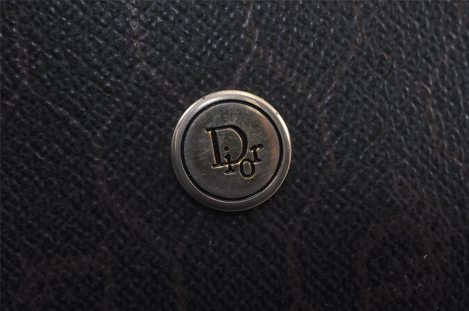 Authentic Christian Dior Honeycomb Clutch Hand Bag PVC Leather Black CD 0901K