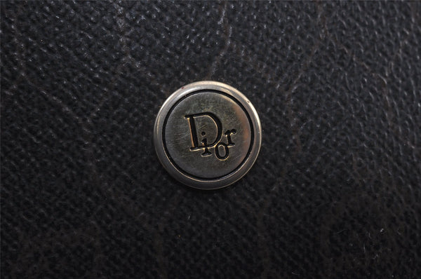 Authentic Christian Dior Honeycomb Clutch Hand Bag PVC Leather Black CD 0901K