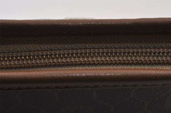 Authentic Christian Dior Honeycomb Clutch Hand Bag PVC Leather Black CD 0901K