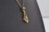 Authentic NINA RICCI Vintage Gold Tone Rhinestone Chain Pendant Necklace 0902J