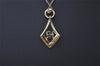 Authentic NINA RICCI Vintage Gold Tone Rhinestone Chain Pendant Necklace 0902J
