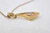 Authentic NINA RICCI Vintage Gold Tone Rhinestone Chain Pendant Necklace 0902J