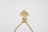 Authentic NINA RICCI Vintage Gold Tone Rhinestone Chain Pendant Necklace 0902J