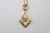 Authentic NINA RICCI Vintage Gold Tone Rhinestone Chain Pendant Necklace 0902J