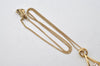 Authentic NINA RICCI Vintage Gold Tone Rhinestone Chain Pendant Necklace 0902J