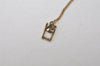 Authentic NINA RICCI Vintage Gold Tone Rhinestone Chain Pendant Necklace 0902J