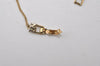 Authentic NINA RICCI Vintage Gold Tone Rhinestone Chain Pendant Necklace 0902J