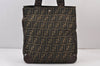 Authentic FENDI Vintage Zucca Folding Hand Tote Bag Nylon Leather Brown 0902K