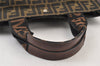 Authentic FENDI Vintage Zucca Folding Hand Tote Bag Nylon Leather Brown 0902K