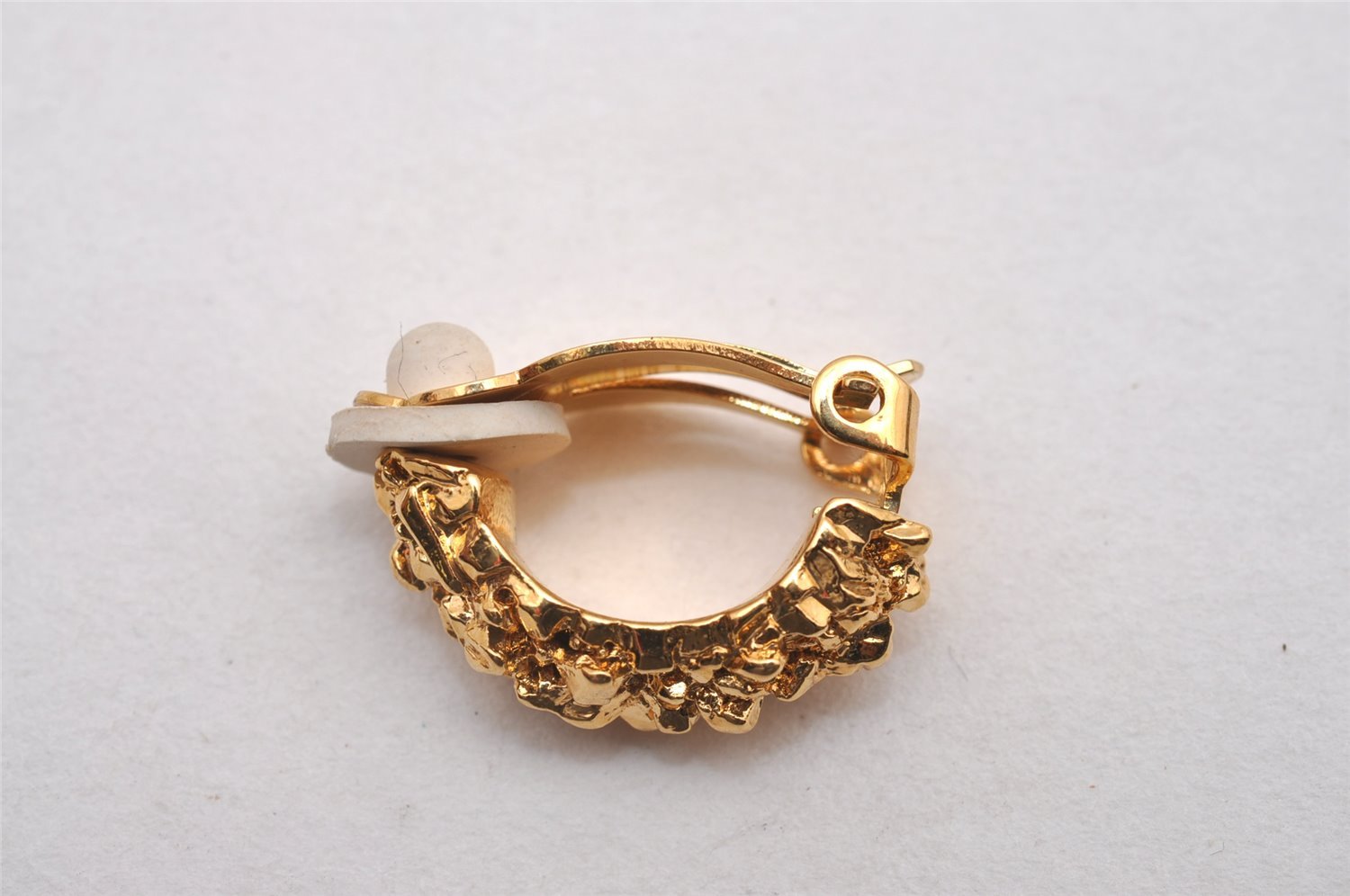 Authentic NINA RICCI Vintage Clip-on Rhinestone Earrings Accessory Gold 0903J