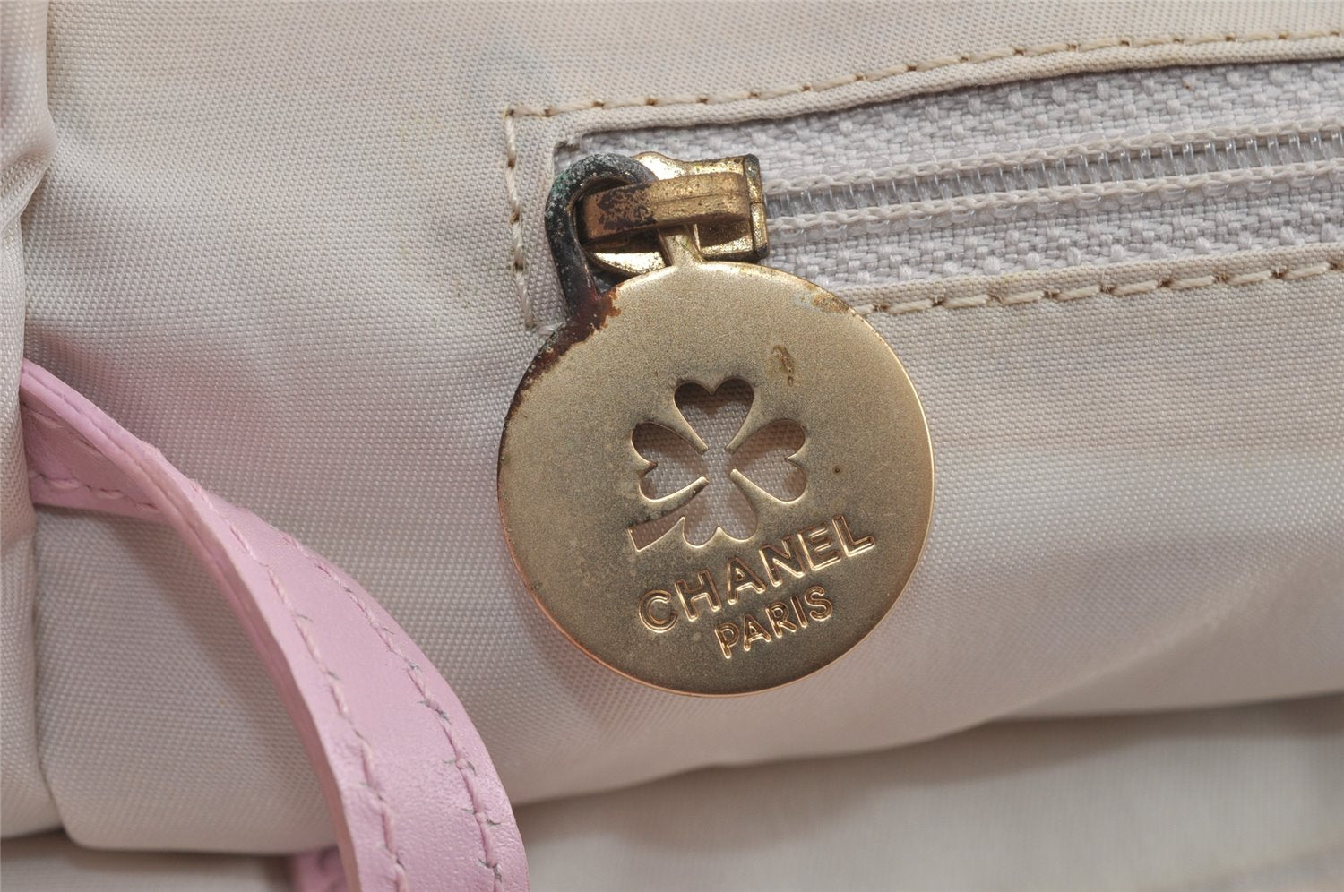 Authentic CHANEL New Travel Line Shoulder Tote Bag Nylon Leather Pink 0903K