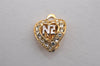 Authentic NINA RICCI Vintage Heart Motif Clip-on Rhinestone Earrings Gold 0904J