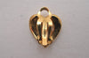 Authentic NINA RICCI Vintage Heart Motif Clip-on Rhinestone Earrings Gold 0904J