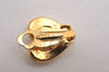 Authentic NINA RICCI Vintage Heart Motif Clip-on Rhinestone Earrings Gold 0904J