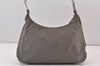 Authentic PRADA Nylon Plastic Shoulder Hand Bag Purse Gray Khaki 0904K