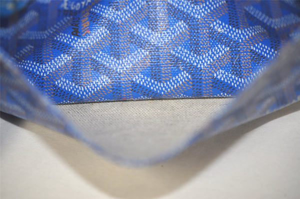 Authentic Goyard Saint Louis Pouch Purse PVC Leather Blue 0905I