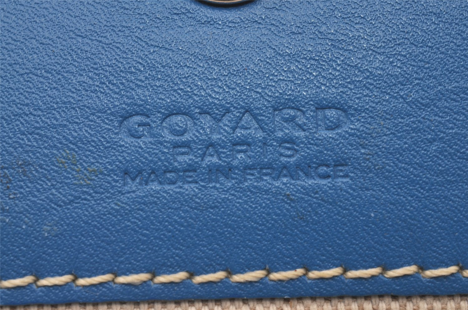 Authentic Goyard Saint Louis Pouch Purse PVC Leather Blue 0905I