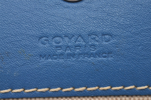 Authentic Goyard Saint Louis Pouch Purse PVC Leather Blue 0905I