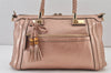 Authentic GUCCI Bamboo Bella Tassel 2Way Hand Bag Leather 282300 Pink 0905K