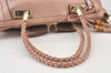 Authentic GUCCI Bamboo Bella Tassel 2Way Hand Bag Leather 282300 Pink 0905K