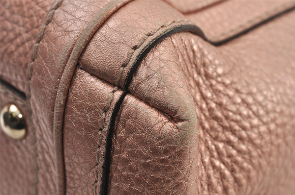 Authentic GUCCI Bamboo Bella Tassel 2Way Hand Bag Leather 282300 Pink 0905K