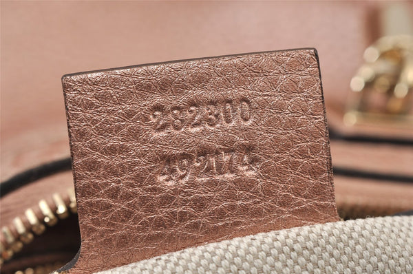 Authentic GUCCI Bamboo Bella Tassel 2Way Hand Bag Leather 282300 Pink 0905K