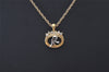 Authentic NINA RICCI Vintage Gold Tone Rhinestone Chain Pendant Necklace 0906J