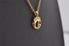 Authentic NINA RICCI Vintage Gold Tone Rhinestone Chain Pendant Necklace 0906J