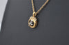 Authentic NINA RICCI Vintage Gold Tone Rhinestone Chain Pendant Necklace 0906J