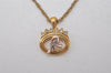 Authentic NINA RICCI Vintage Gold Tone Rhinestone Chain Pendant Necklace 0906J