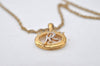 Authentic NINA RICCI Vintage Gold Tone Rhinestone Chain Pendant Necklace 0906J