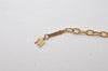 Authentic NINA RICCI Vintage Gold Tone Rhinestone Chain Pendant Necklace 0906J