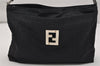 Authentic FENDI Vintage Zucca Shoulder Hand Bag Purse Nylon Leather Black 0906K