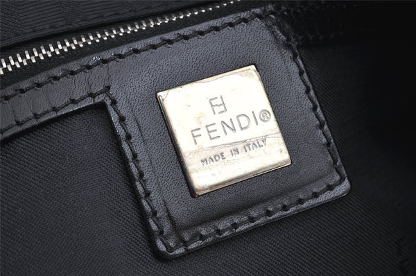 Authentic FENDI Vintage Zucca Shoulder Hand Bag Purse Nylon Leather Black 0906K