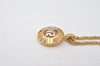 Authentic NINA RICCI Vintage Gold Tone Rhinestone Chain Pendant Necklace 0907J