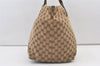 Authentic GUCCI Web Sherry Line Tote Bag GG Canvas Leather 131231 Brown 0907K