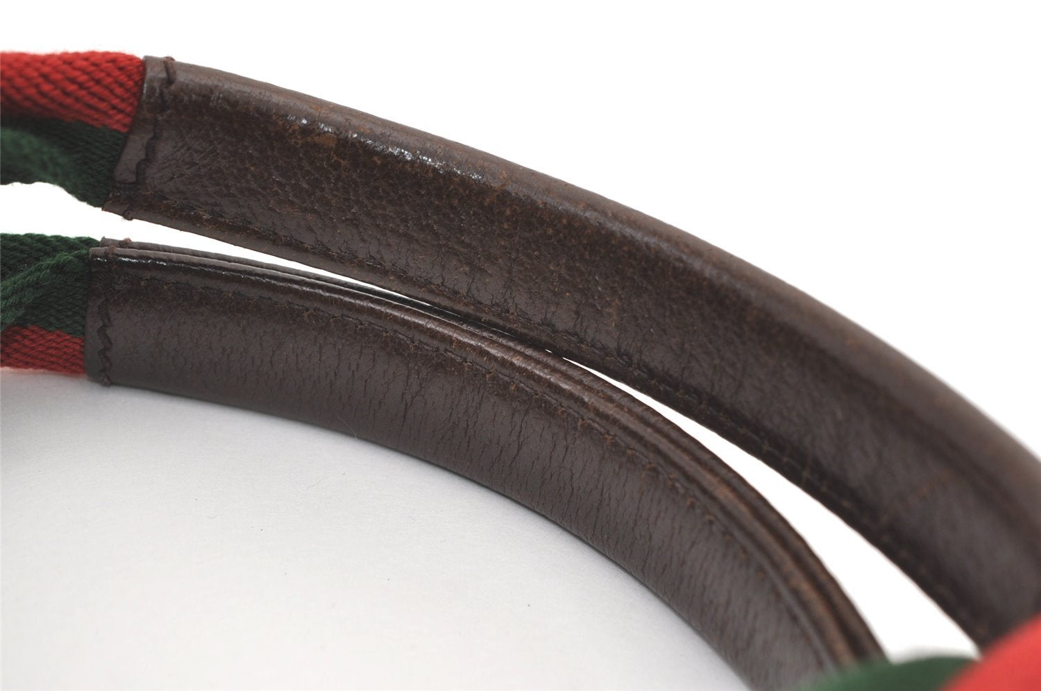 Authentic GUCCI Web Sherry Line Tote Bag GG Canvas Leather 131231 Brown 0907K