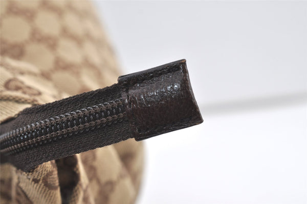 Authentic GUCCI Web Sherry Line Tote Bag GG Canvas Leather 131231 Brown 0907K