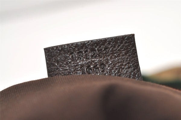 Authentic GUCCI Web Sherry Line Tote Bag GG Canvas Leather 131231 Brown 0907K