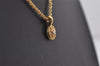 Authentic NINA RICCI Vintage Gold Tone Rhinestone Chain Pendant Necklace 0908J