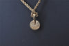 Authentic NINA RICCI Vintage Gold Tone Rhinestone Chain Pendant Necklace 0908J