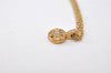 Authentic NINA RICCI Vintage Gold Tone Rhinestone Chain Pendant Necklace 0908J