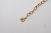 Authentic NINA RICCI Vintage Gold Tone Rhinestone Chain Pendant Necklace 0908J