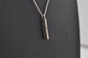 Authentic NINA RICCI Vintage Silver Tone Rhinestone Chain Pendant Necklace 0909J