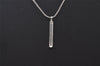 Authentic NINA RICCI Vintage Silver Tone Rhinestone Chain Pendant Necklace 0909J