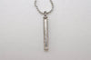 Authentic NINA RICCI Vintage Silver Tone Rhinestone Chain Pendant Necklace 0909J