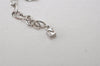 Authentic NINA RICCI Vintage Silver Tone Rhinestone Chain Pendant Necklace 0909J